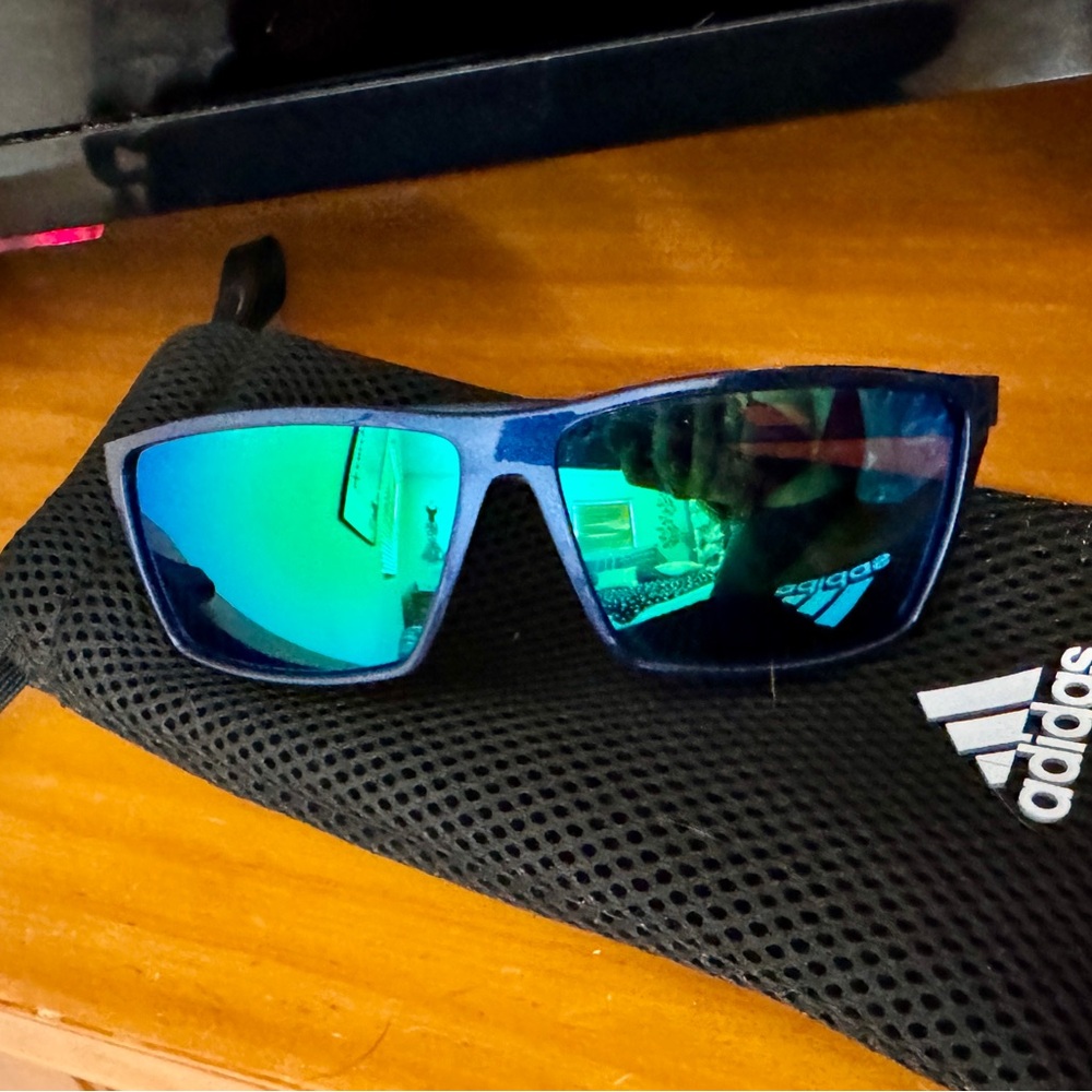 Adidas Navy Sunglasses with Teal Lenses